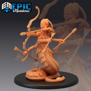 marilith archer demonic tactician six-armed hell warrior demon spawn evil lord abyss encounter epic-miniatures fantasy medieval monster rpg warhammer sla enemy tabletop dungeon dnd pathfinder npc pre-supported supported pre 3d print model - Mito3D