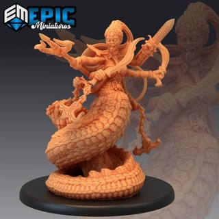 marilith trident demonic tactician six-armed hell warrior demon spawn evil lord abyss encounter epic-miniatures fantasy medieval monster rpg warhammer sla enemy tabletop dungeon dnd pathfinder npc pre-supported supported pre 3d print model - Mito3D