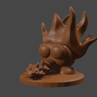 kirby inspired hothead tabletop dnd miniature yerman munoz Fan Art Tabletop Characters & Creatures fire land dreamland fogotten 3d print model - Mito3D