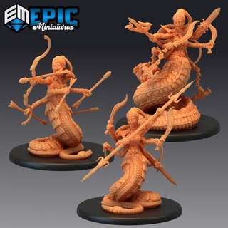 marilith set demonic tactician six-armed hell warrior demon spawn evil lord abyss encounter epic-miniatures fantasy medieval monster rpg warhammer sla enemy tabletop dungeon dnd pathfinder npc pre-supported supported pre 3d print model - Mito3D