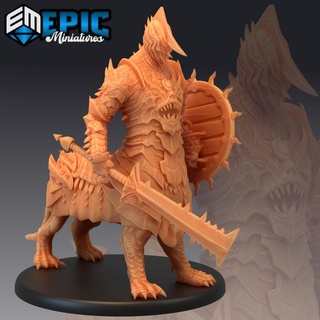 centauroid full metal demon hell rider general armored warrior evil lord cavalry abyss epic-miniatures fantasy medieval monster rpg warhammer sla enemy tabletop dungeon encounter dnd pathfinder npc pre-supported supported pre 3d print model - Mito3D