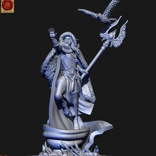 high elves mage holominiatures Tabletop Characters & Creatures Fantasy Universe bird elf hero wargaming wizard magic lord staff tabletop spell elven dnd druid 9thage highelf the9thage highborn highborne 3d print model - Mito3D