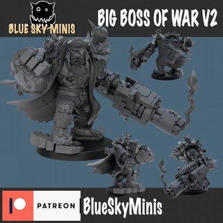 big boss war v2 blue sky minis Tabletop Characters & Creatures Sci-Fi Universe games leader orc ork painting tabletop 28mm 32mm 3d print model - Mito3D