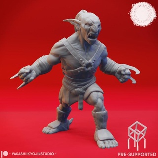 clawed goblin - book beasts tabletop miniature pre-supported yasashii kyojin studio Tabletop Characters & Creatures Fantasy Universe 40k beast creature monster character dungeonsanddragons roleplaying mtg dnd pathfinder kingsofwar aos ttrpg warcry mordhiem 3d print model - Mito3D