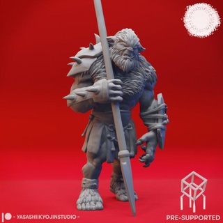 bugbear spearmen - book beasts tabletop miniature pre-supported yasashii kyojin studio Tabletop Characters & Creatures Fantasy Universe 40k beast creature goblin monster character dungeonsanddragons roleplaying mtg dnd pathfinder kingsofwar aos ttrpg warcry mordhiem 3d print model - Mito3D
