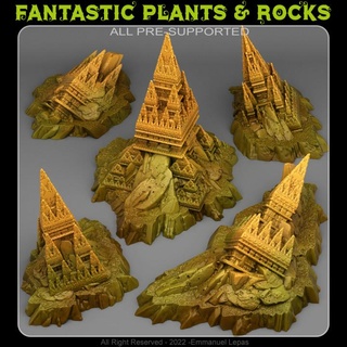 désert abandonné temple fantastique plantes rochers table 3D imprimable terrain fantaisie Sci Emmanuel 4k tribu 8k 3d print model - Mito3D