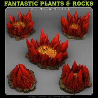 vampirisch Kristalle Fantastisch Pflanzen Felsen Tischplatte 3D druckbar Terrain Fantasie Sci Fi Emmanuel 4k Stamm Loslassen 8k 3d print model - Mito3D