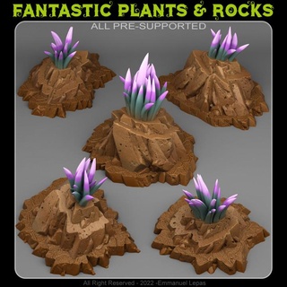 corona Desierto yuca fantástico plantas rocas mesa 3D imprimible terreno fantasía Sci Fi emmanuel 4k tribu Déjalo 8k 3d print model - Mito3D