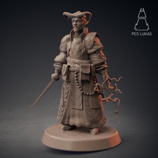 tiefling sorcerer pes lukas Tabletop Characters & Creatures Fantasy Universe devil hero wizard male mage elemental warlock power witcher dnd wildforce 3d print model - Mito3D