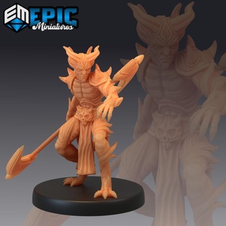 devil army dual scythe hell warrior demon spawn evil minion abyss encounter epic-miniatures fantasy medieval monster rpg warhammer sla enemy tabletop dungeon dnd pathfinder npc pre-supported supported pre 3d print model - Mito3D