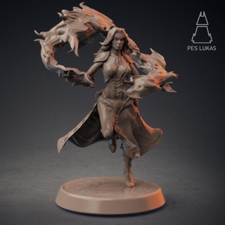 half-elf sorcerer pes lukas Tabletop Characters & Creatures Fantasy Universe elf female girl hero woman character wizard witch mage elemental warlock power dnd wildforce 3d print model - Mito3D