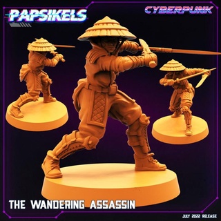 wandering assassin papsikels miniatures Tabletop Characters & Creatures Sci-Fi Universe cyberpunk assasin 3d print model - Mito3D