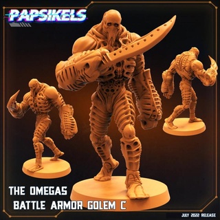 omega armor golem - c papsikels miniatures Tabletop Characters & Creatures Sci-Fi Universe battle omegas 3d print model - Mito3D