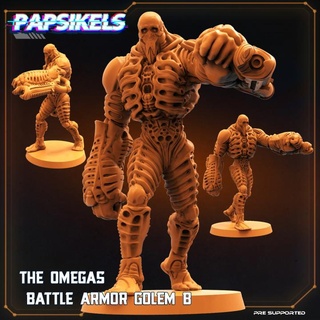 omega armor golem - b papsikels miniatures Tabletop Characters & Creatures Sci-Fi Universe battle omegas 3d print model - Mito3D