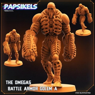 omega armor golem - papsikels miniatures Tabletop Characters & Creatures Sci-Fi Universe alien extra terrestrial 3d print model - Mito3D