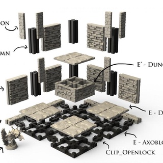 axoblock test File axolote giochi tavolo 3D stampabile terreno fantasia gratuito draghi dungeon kickstarter rpg piastrelle 3d print model - Mito3D