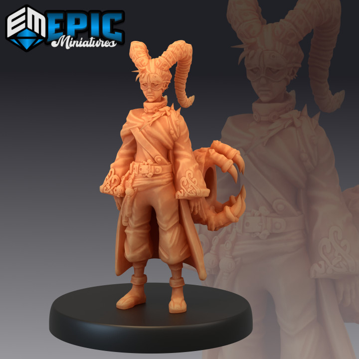 warlock apprentice demon shaman evil wizard hell encounter epic-miniatures fantasy medieval monster rpg warhammer sla enemy tabletop dungeon dnd pathfinder npc pre-supported supported pre 3D print model - Mito3D