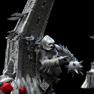 Troll torre mini monstruo violencia mesa accesorios fantasía juego anillos señor dnd 5e historia 3d print model - Mito3D