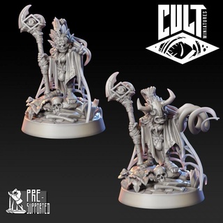 goblin spider druid cult miniatures Tabletop Characters & Creatures Fantasy Universe dragons female tribal wargames warhammer wizard mage creepy roleplaying dungeon jungle 28mm sorcerer shaman gobbo chaman 3d print model - Mito3D