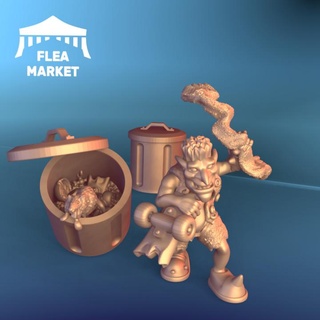 goblin teppista Pulce mercato tavolo personaggi creature Sci Fi universo calcio bidone spazzatura sostenitore 3d print model - Mito3D