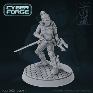 cyber forge anniversary route 77 guizel red titan forge miniatures 40k fighter gun red rpg space star sword warhammer hunter anniversary necromunda wars bountyhunter bounty forge skirmish cyber route hired marksman 77 smugler guizel  3d print model - Mito3D