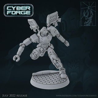 cibernético fragua aniversario ruta 77 serie 6b titán miniaturas 40k extraterrestre armadura droide rápido sci fi martillo guerra arma tau mech 6 cyberpunk juego explorar 3d print model - Mito3D
