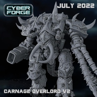 cyber forge anniversary route 77 carnage overlord titan miniatures 40k marines space warhammer mech chaos warmachine hellhound drednought 3d print model - Mito3D