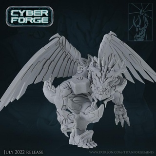 cyber forge anniversary route 77 warp dragon titan miniatures 40k monster space star warhammer scifi wars trek wargame chaos cyberdragon 3d print model - Mito3D