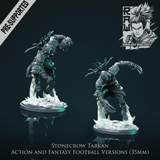 tarkan scout - 35mm stonecrow action football pose hector moran Tabletop Characters & Creatures Fantasy Universe fantasy mini rpg wargaming miniature dungeonsanddragons madmax postapocalyptic chaos dnd cultist bloodbowl raw roninartsworkshop 3d print model - Mito3D