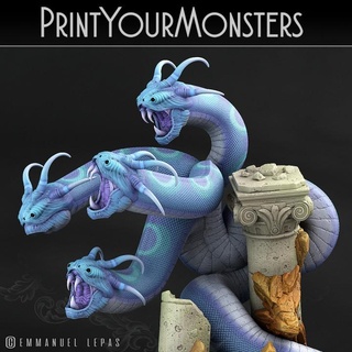 shadow hydra printyourmonsters Tabletop Characters & Creatures Fantasy Universe print horror warhammer miniature snake monsters patreon dnd serpent emmanuel pathfinder serpents tribe lepas 3d print model - Mito3D