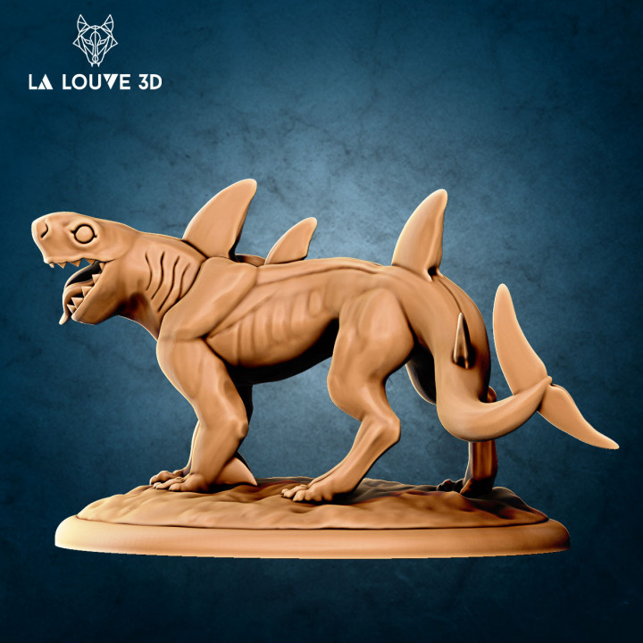 Köpekbalığı Evcil Hayvan la Kurt 3d masaüstü karakterler yaratıklar fantezi Evren hayvan yaratık canavar rpg minyatür minis dnd 32mm tanıdık Monstre jdr 3D print model - Mito3D