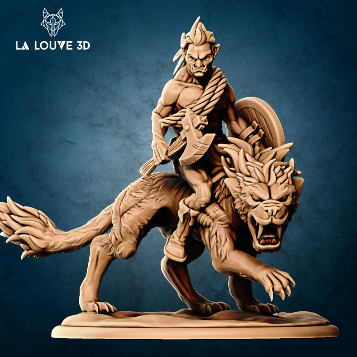 orc tigre la lobo 3d tampo mesa personagens criaturas fantasia universo criatura monstro rpg miniatura minis dnd 32mm jdr 3D print model - Mito3D