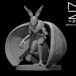 mothman miguel zavala Tabletop Characters & Creatures Fantasy Universe 3d print model - Mito3D