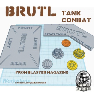 brutl - templates base tokens awesome tank game brander roullett Tabletop accessories Board Games Custom blaster tanks sablebadger 3d print model - Mito3D