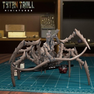 drider archer 01 pre-supported tytantroll miniatures stl elf fantasy monster scale spider 3dprinting minis creatures dnd 32mm drow supported lychee lyt 3d print model - Mito3D