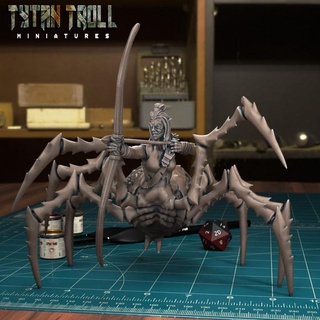 drider archer 02 pre-supported tytantroll miniatures stl elf fantasy monster scale spider 3dprinting minis creatures dnd 32mm drow supported lychee lyt 3d print model - Mito3D