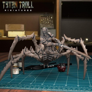 drider sword 01 pre-supported tytantroll miniatures stl elf fantasy monster scale spider 3dprinting minis creatures dnd 32mm drow supported lychee lyt 3d print model - Mito3D