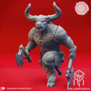 minotaur warchief - book beasts tabletop miniature pre-supported yasashii kyojin studio Tabletop Characters & Creatures Fantasy Universe 40k beast creature monster character dungeonsanddragons roleplaying mtg dnd pathfinder kingsofwar aos ttrpg warcry mordhiem 3d print model - Mito3D