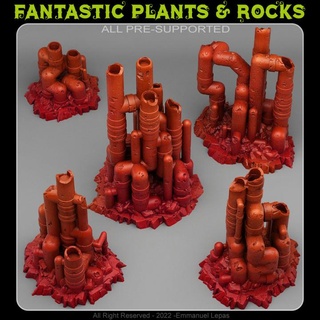 negligenciado marciano tubulações fantástico plantas pedras tampo mesa 3D imprimível terreno Sci Fi emmanuel 4k tribo Solte 8k 3d print model - Mito3D
