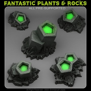 beşli korkutma havuzlar fantastik bitkiler kayalar masaüstü 3D yazdırılabilir arazi fantezi Sci Fi Emmanuel 4k kabile Bırak 8k 3d print model - Mito3D