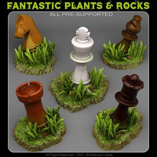 rouge reine échecs fantastique plantes rochers table 3D imprimable terrain fantaisie Emmanuel 4k tribu 8k 3d print model - Mito3D