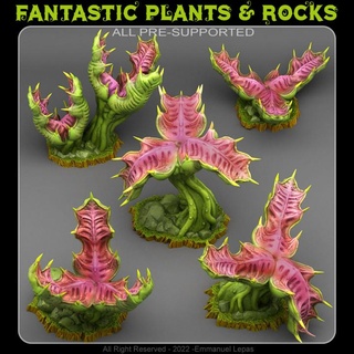 Dragontonhue adam yakalayıcı fantastik bitkiler kayalar masaüstü 3D yazdırılabilir arazi fantezi Sci Fi Emmanuel 4k kabile Bırak 8k 3d print model - Mito3D