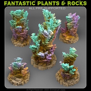 Fata regno corallo fantastico impianti rocce tavolo 3D stampabile terreno fantasia terreno tavolo 3D stampabile terreno Sci Fi terreno impianti fantastico rocce emmanuel 4k tribù Lascia andare 8k 3d print model - Mito3D