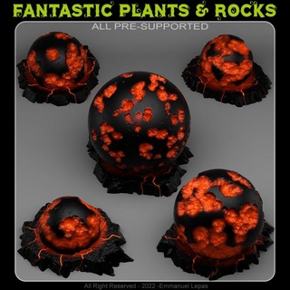 nécrotique concentrer cristaux fantastique plantes rochers table 3D imprimable terrain fantaisie Sci Emmanuel 4k tribu 8k 3d print model - Mito3D