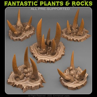 desert orc stones fantastic plants rocks  Tabletop 3D Printable Terrain Tabletop 3D Printable Terrain Fantasy Terrain plants fantastic rocks emmanuel 4k tribe & lepas 8k  3d print model - Mito3D