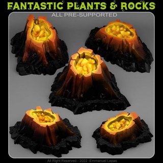 pot-of-gold crystal fantastic plants rocks Tabletop 3D Printable Terrain Fantasy Sci-Fi terrain emmanuel 4k tribe & lepas 8k 3d print model - Mito3D