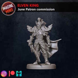 loyalty reward 03 months - elven king imagine minis Tabletop Characters & Creatures Fantasy Universe elf fighter knight rpg warrior warcraft wow tabletop wargame paladin dnd pathfinder aos ttrpg 5e dnd5e 3d print model - Mito3D