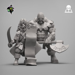 ghoulrich & wurstshire reptilian overlords Tabletop Characters Creatures Fantasy Universe fantasy warhammer hunter witch mordheim executioner whfb warband witchhunter mercenaries zealot 3d print model - Mito3D