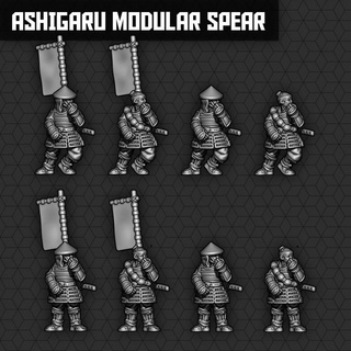 Ashigaru modular Speer smol Miniaturen Tischplatte Zeichen Kreaturen Fantasie Universum Naginata 3d print model - Mito3D