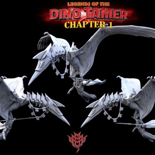 pteran Armageddon poz 3 mini canavar kargaşa masaüstü karakterler yaratıklar fantezi Evren Dinozor Ejderha heykelcik oyun Jurassic şövalye binmek rpg iskelet tavşan minyatür Trex uçan 5e Triceratopsrider 3d print model - Mito3D